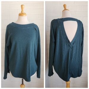 ATHLETA Women's Presence Ribbed Open Back Long Sleeve Top Large